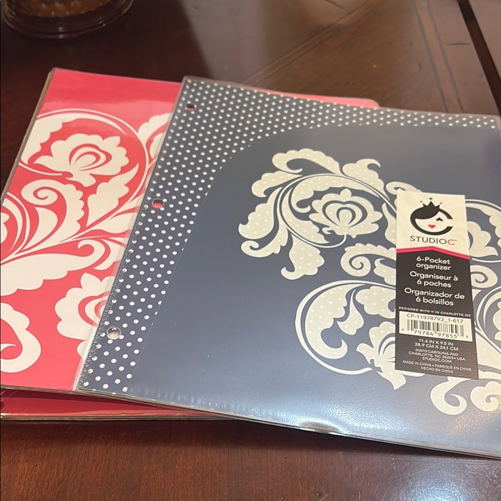 Studio C Pink and Blue 6-Pocket Organizer